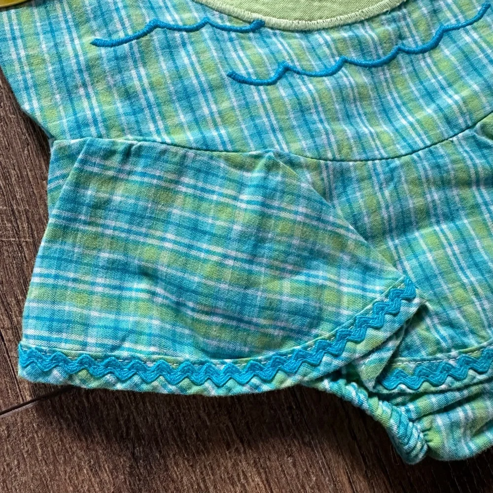 Baby The Bailey Boys One Piece Swimsuit 18 Months Blue Green Plaid Whale Boutiqu